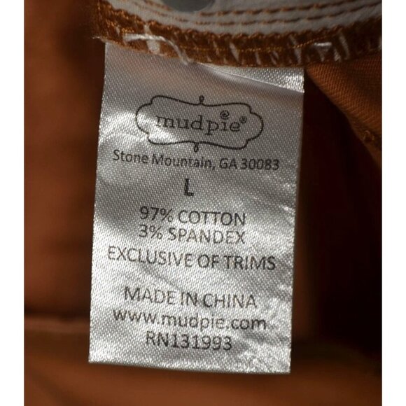 NWT Mud Pie Women's Crawford Wide Leg Jeans Raw Hem Ladies L Brown High Rise - Picture 10 of 11